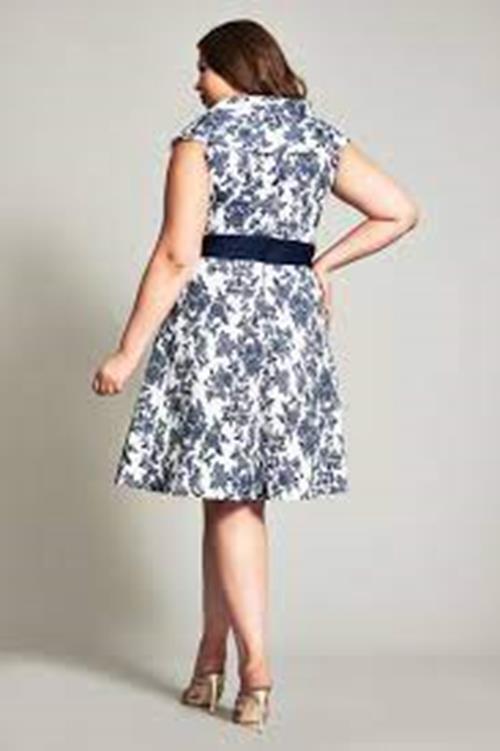 NWT Tadashi Shoji Botan Blue White Floral Cocktail Evening Dress Size 22Q 22