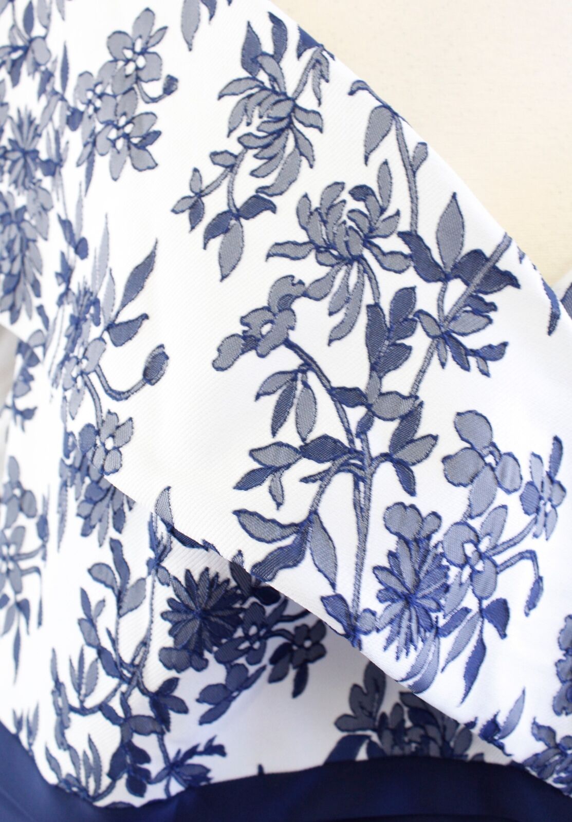 NWT Tadashi Shoji Botan Blue White Floral Cocktail Evening Dress Size 22Q 22