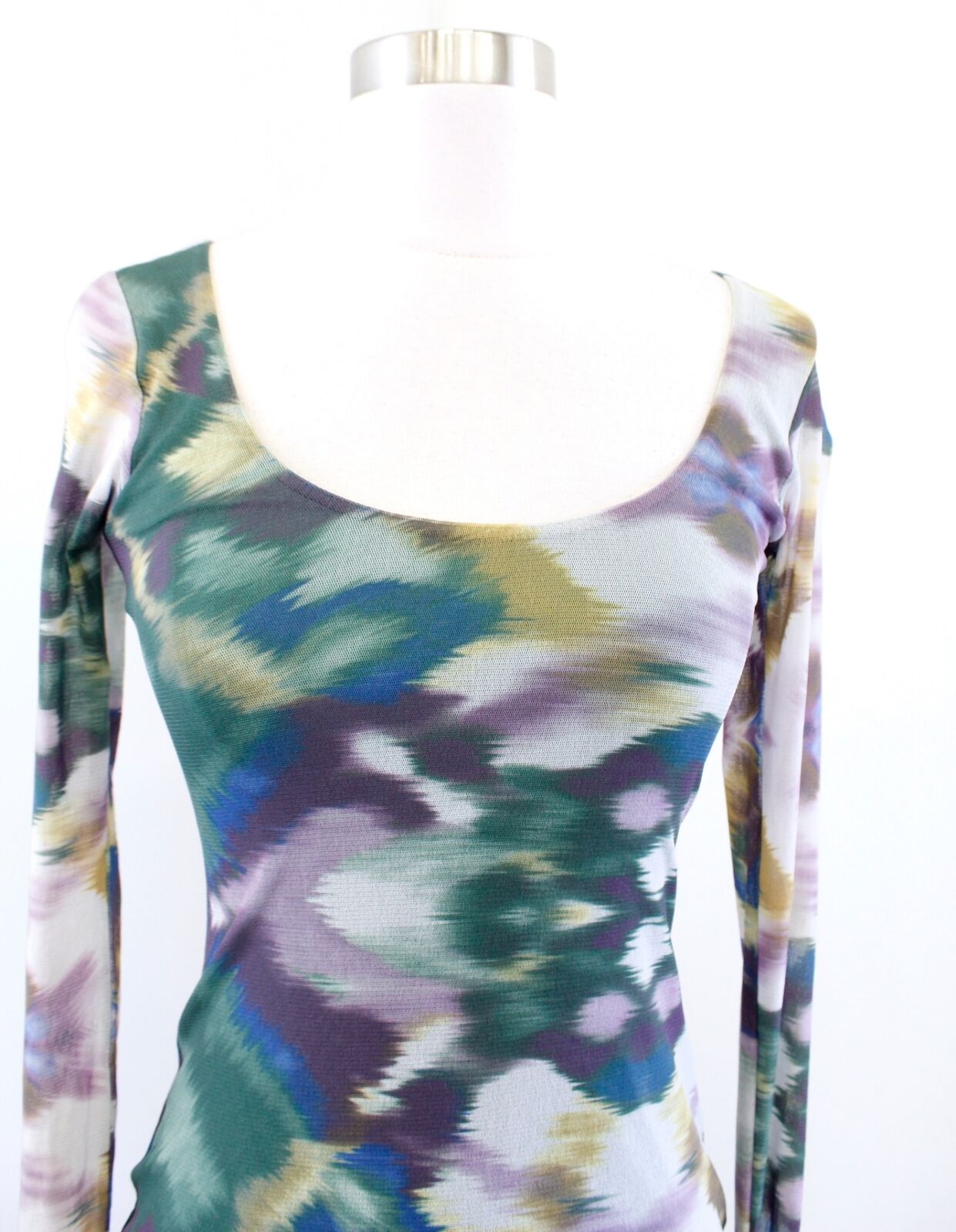 NWT Weston Wear Green Abstract Geometric Print Mesh Bodycon Dress Size XS