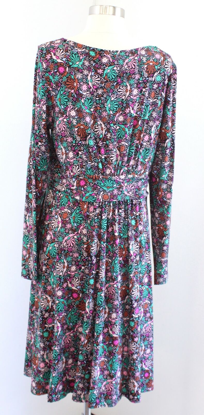 NWT Boden Abigail Floral Confetti Jersey Dress Size US 12R 12 Black Green