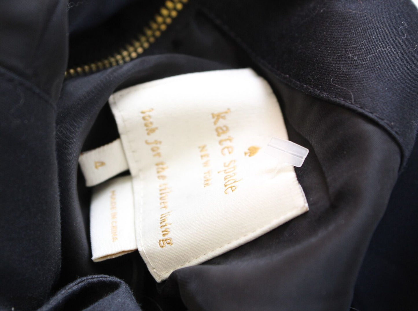 Kate Spade Jillian Black Bow Waist A Line Flared Dress Size 4 Cocktail Party