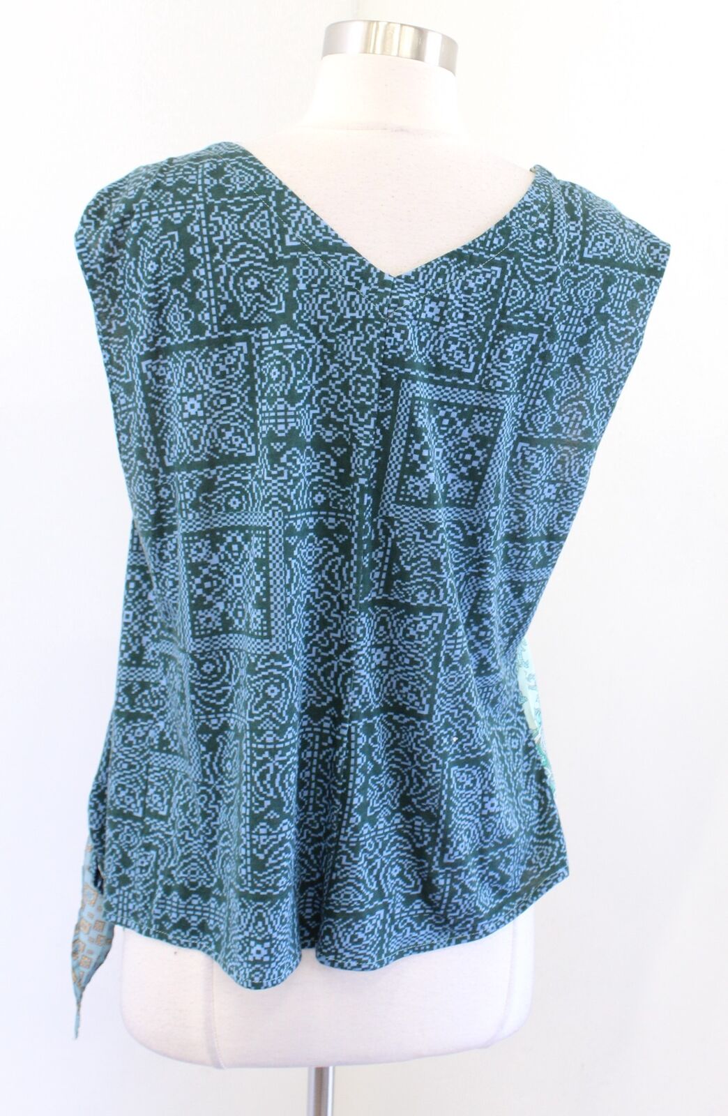 Tiny Anthropologie Kumiko Mixed Scarf Print Side Tie Top Blouse Size S Paisley