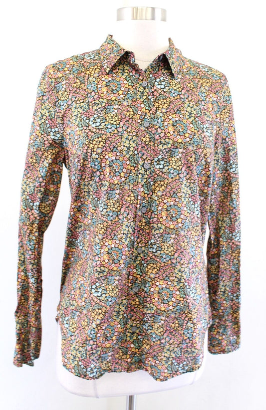 J Crew Liberty of London Little Marquess Floral Print Perfect Shirt Blouse Sz 6