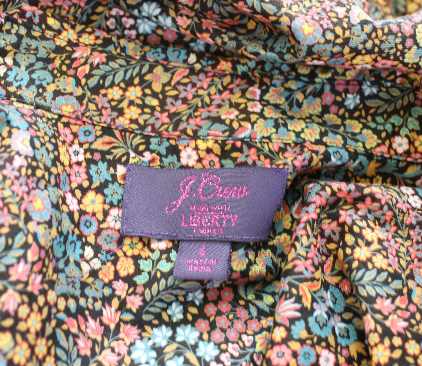 J Crew Liberty of London Little Marquess Floral Print Perfect Shirt Blouse Sz 6