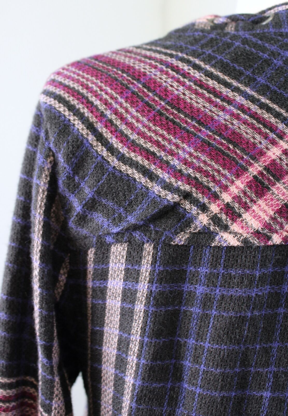 Cloth and Stone Anthropologie Versify Plaid Tie Tunic / Mini Dress Size XS Black