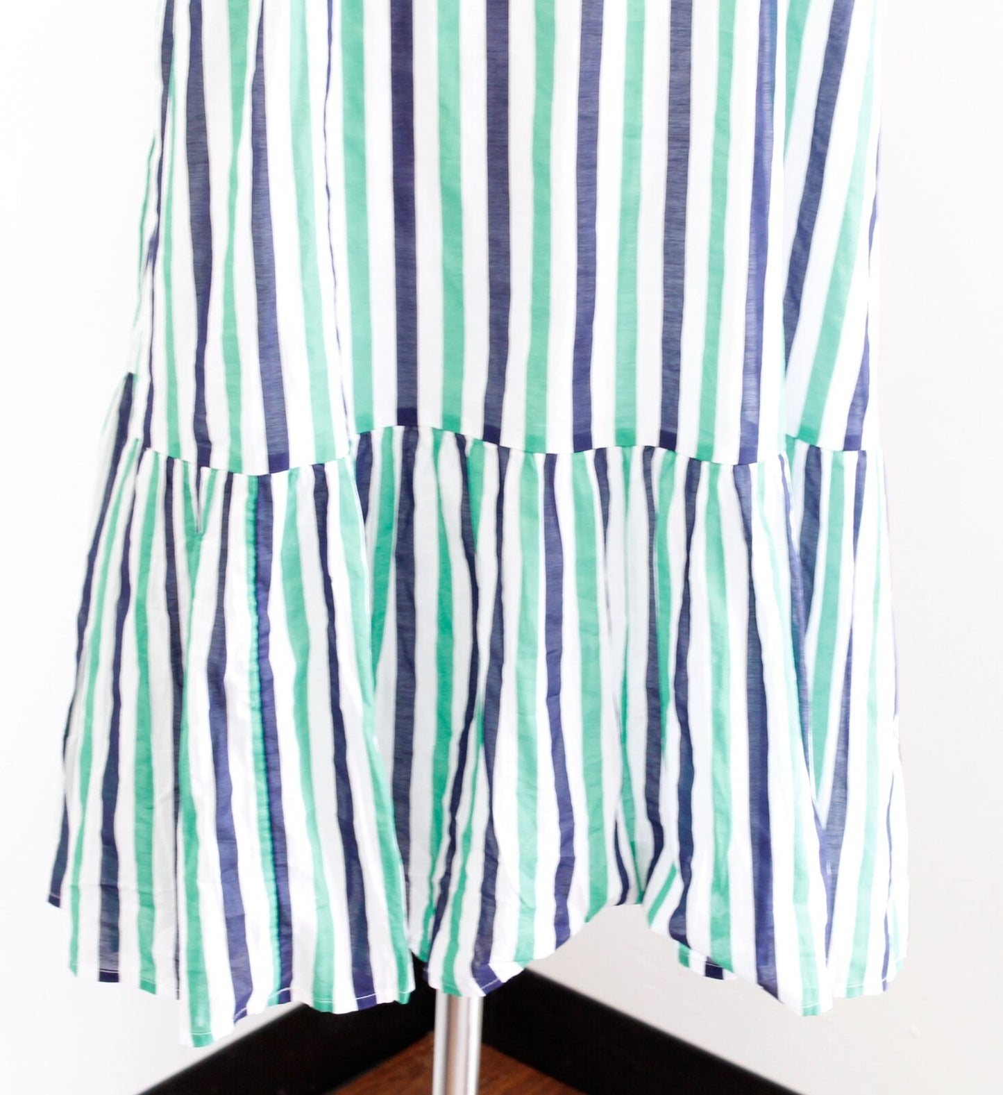 NWT J Crew Factory Striped Ruffle Tiered Maxi Cover Up Dress Size XS Beach Green