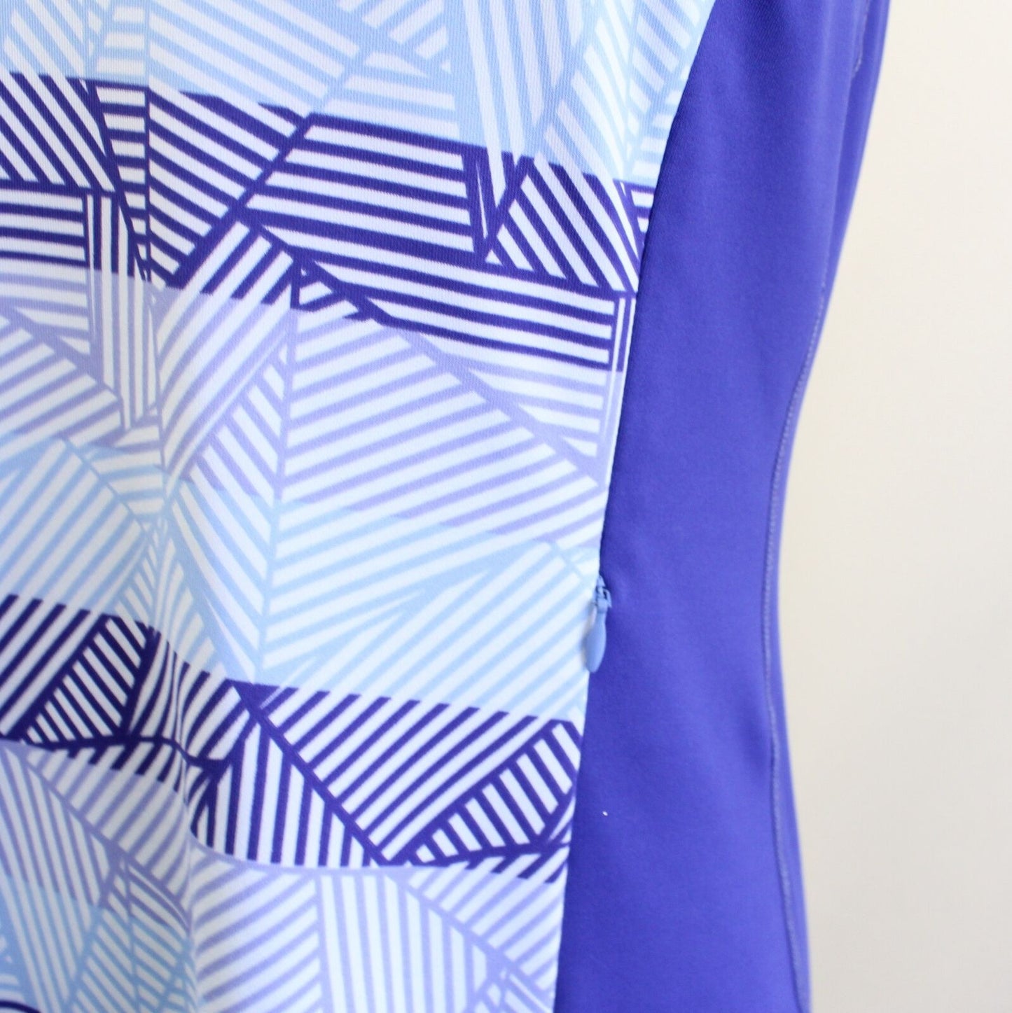 Title Nine Womens Gidget 2.0 Blue Geometric Striped Print Athletic Dress Size S