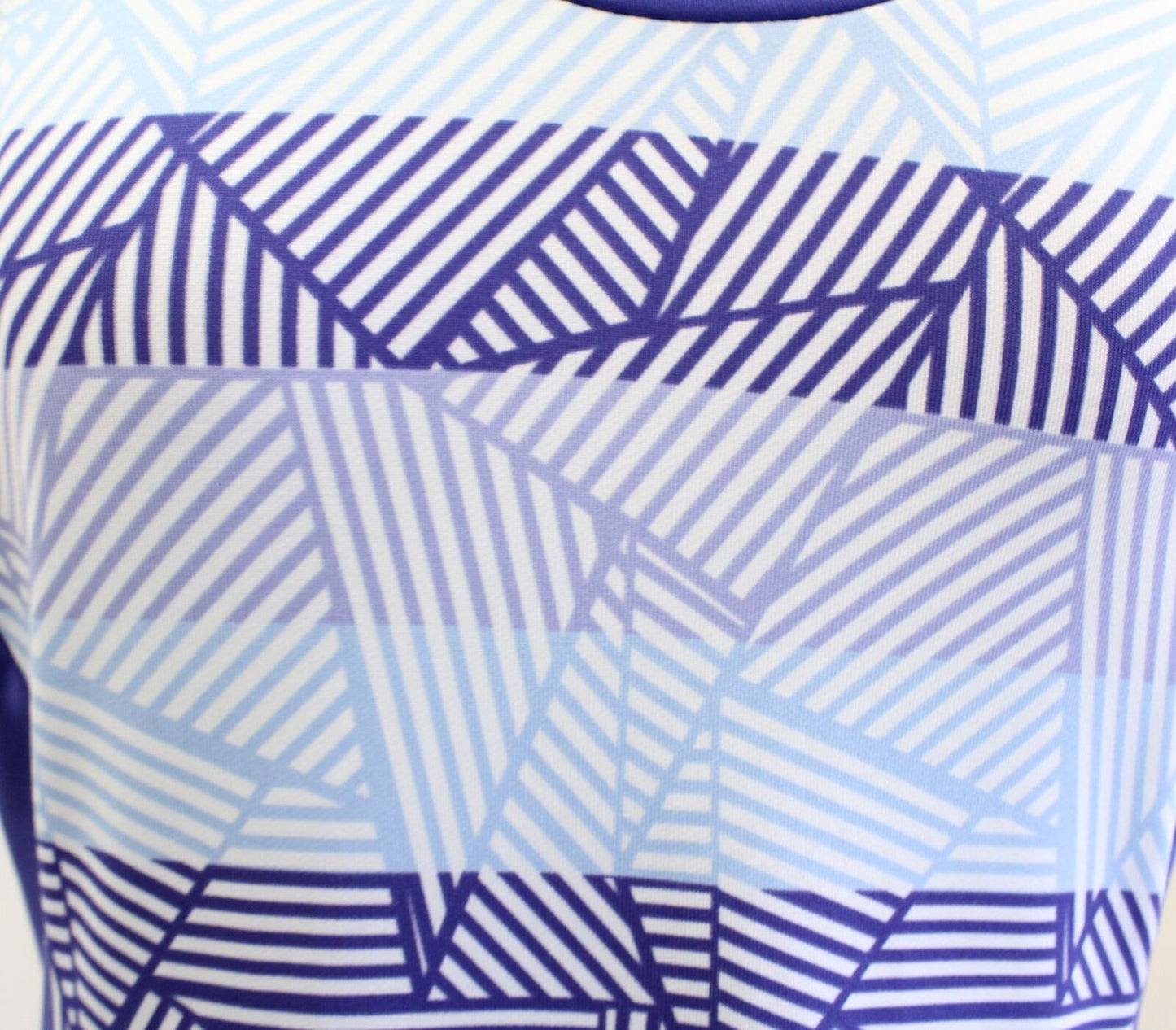 Title Nine Womens Gidget 2.0 Blue Geometric Striped Print Athletic Dress Size S