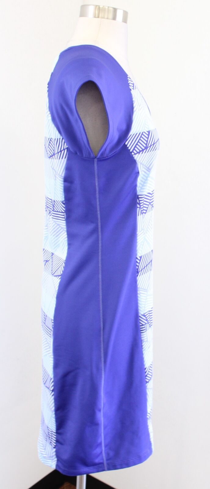 Title Nine Womens Gidget 2.0 Blue Geometric Striped Print Athletic Dress Size S