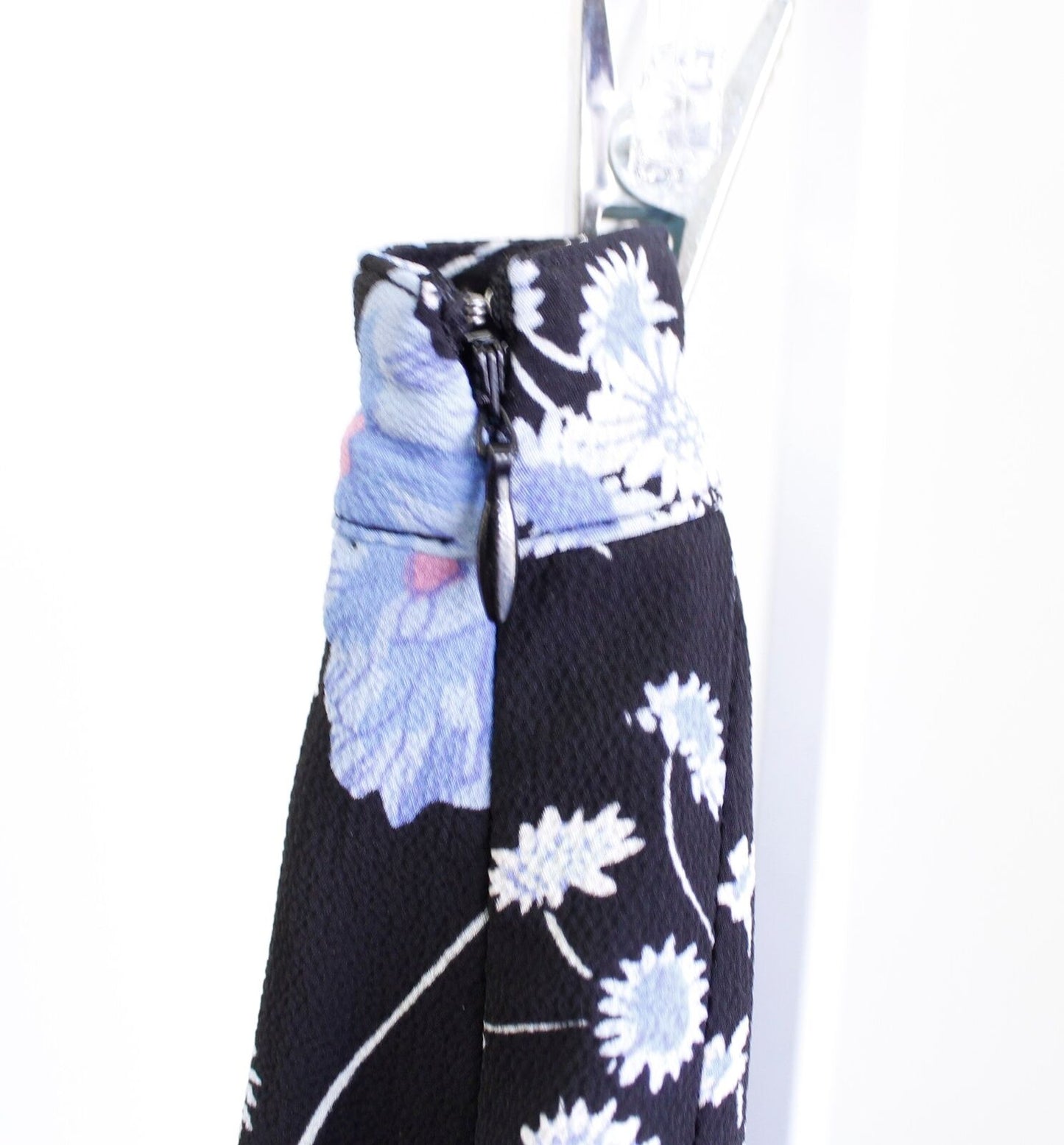 NWT Talbots Womens Black Blue Wildflower Floral Print Pleated Midi Skirt Size 8