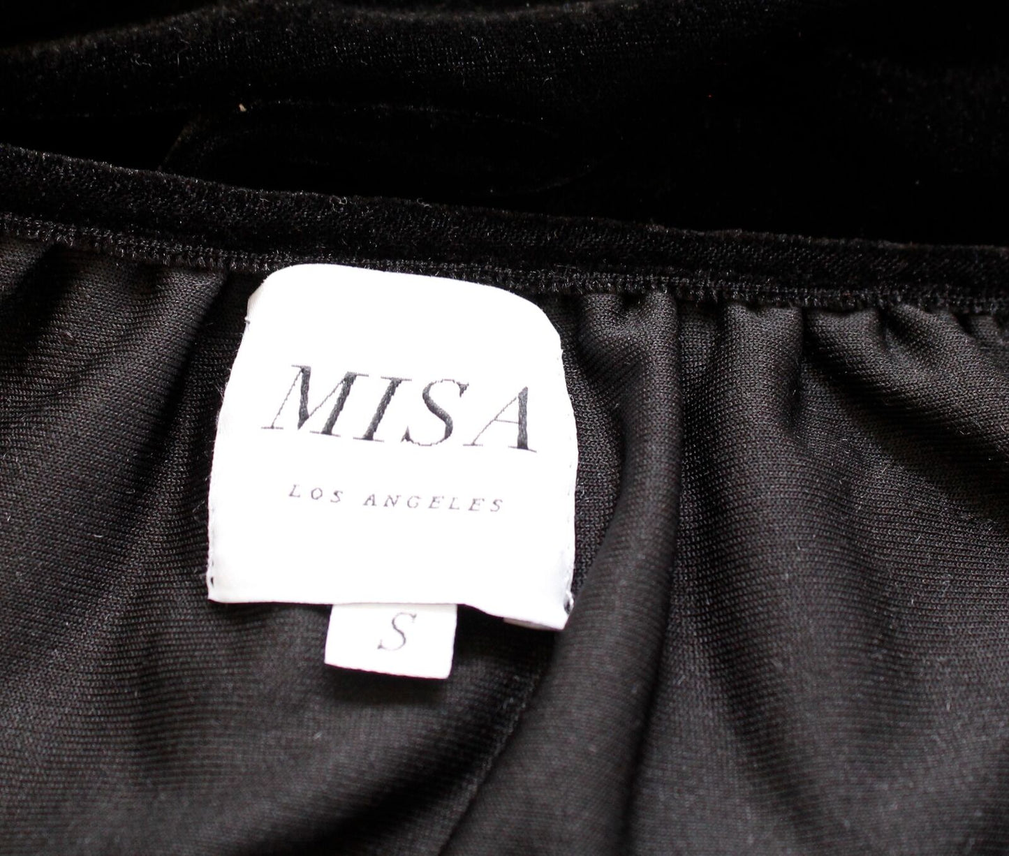 Misa Los Angeles Mava Black Velvet Red Embroidered Sleeve Top Blouse Size S