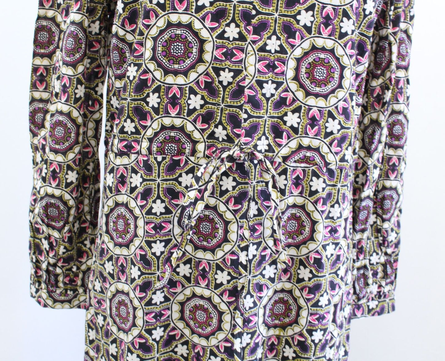 NWT Jude Connally Medallion Mosaic Print Tiered Midi Maxi Dress Size XS Tie