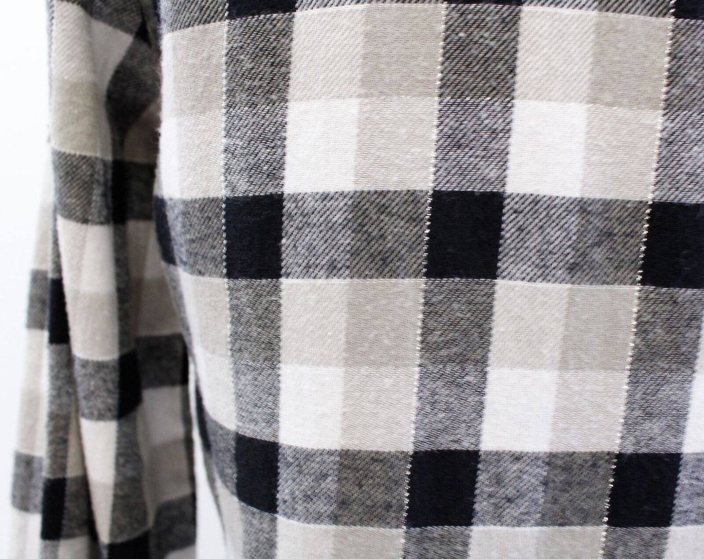 Current Elliott Perfect Plaid Frayed Hem Metallic Fringe Button Front Shirt Sz 0 Long Sleeve