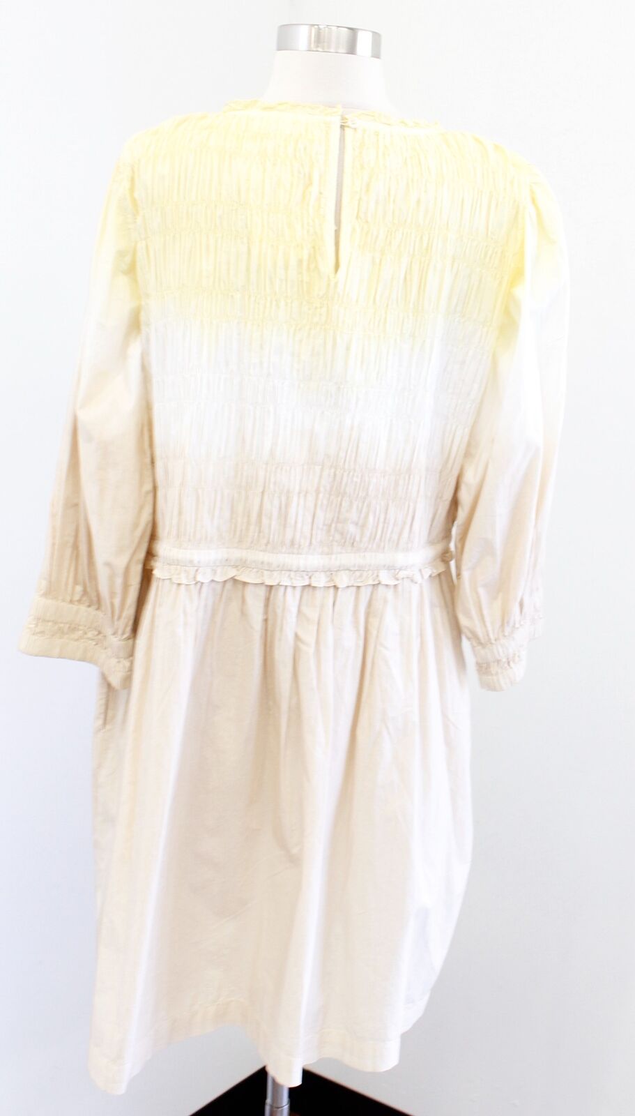 NWT Apiece Apart Aldea Smocked Organic Cotton Ombre Dip Dye Dress Size XL Yellow