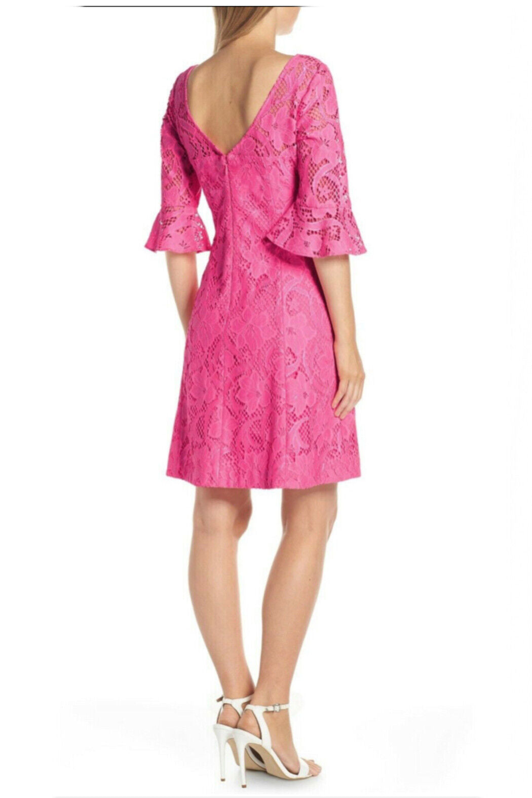 Lilly Pulitzer Allyson Pink Tropics Floral Vines Lace Sheath Dress Size 00