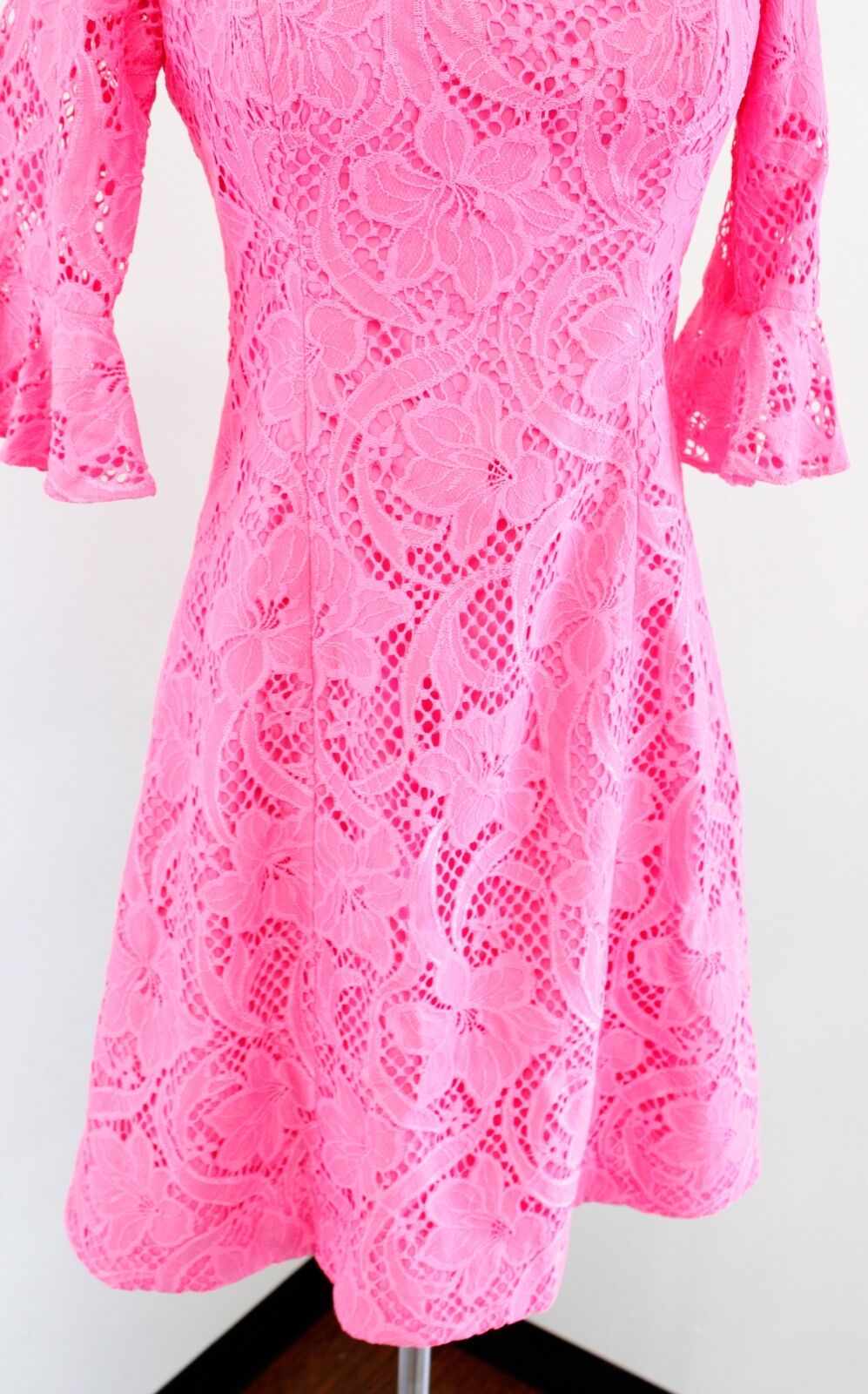 Lilly Pulitzer Allyson Pink Tropics Floral Vines Lace Sheath Dress Size 00