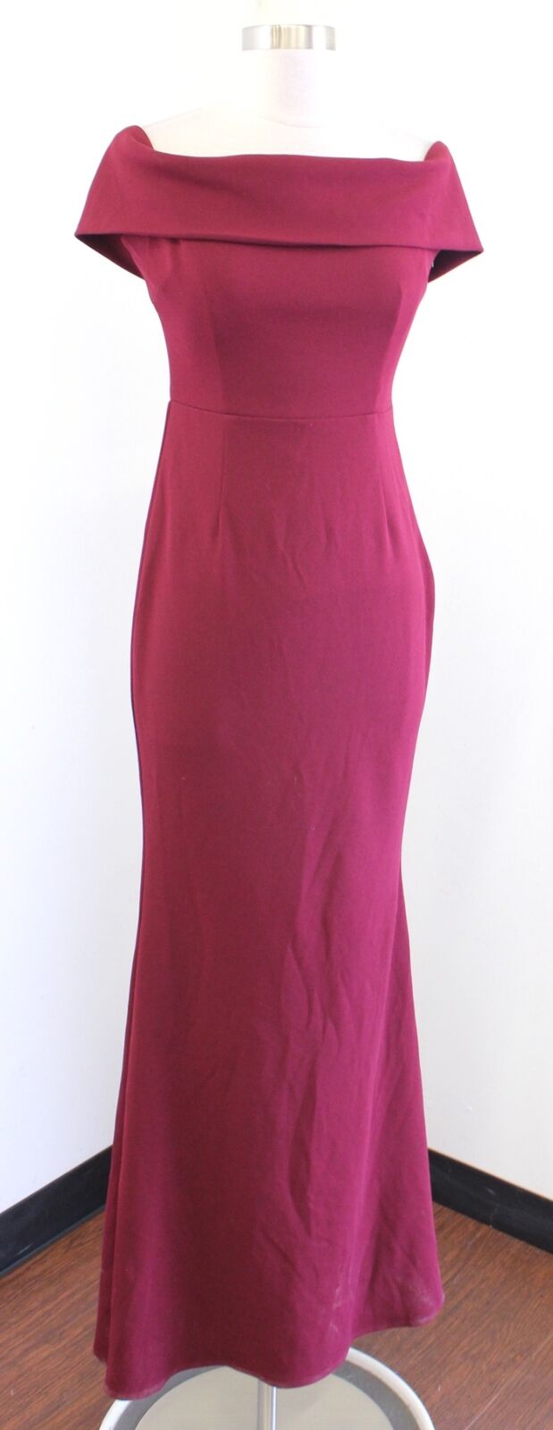 NWT Katie May Bhldn Wine Red Off the Shoulder Gown Formal Dress Size 6 Cutout