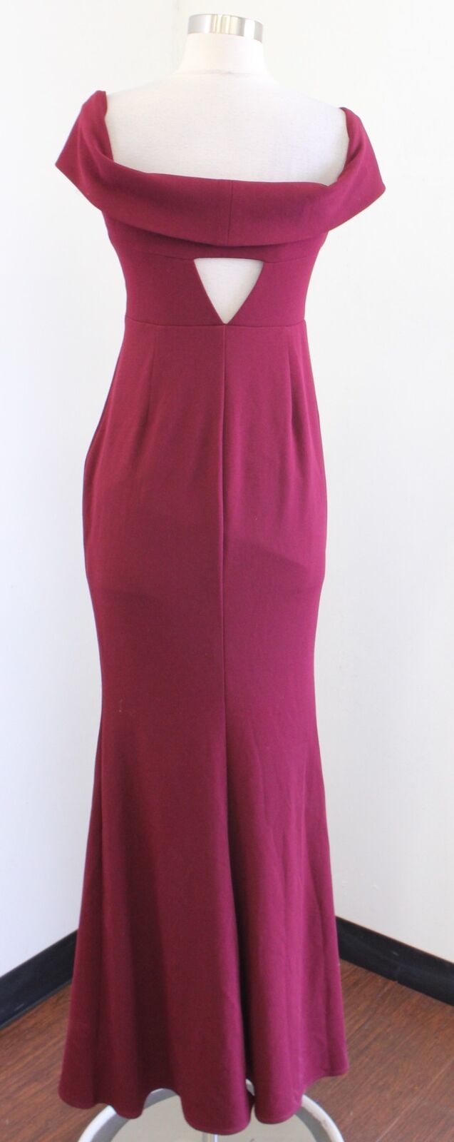 NWT Katie May Bhldn Wine Red Off the Shoulder Gown Formal Dress Size 6 Cutout