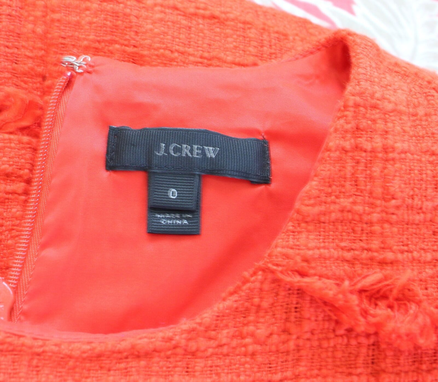 J Crew Womens Orange Fringy Tweed Fringe Striped Sheath Dress Size 0 Career