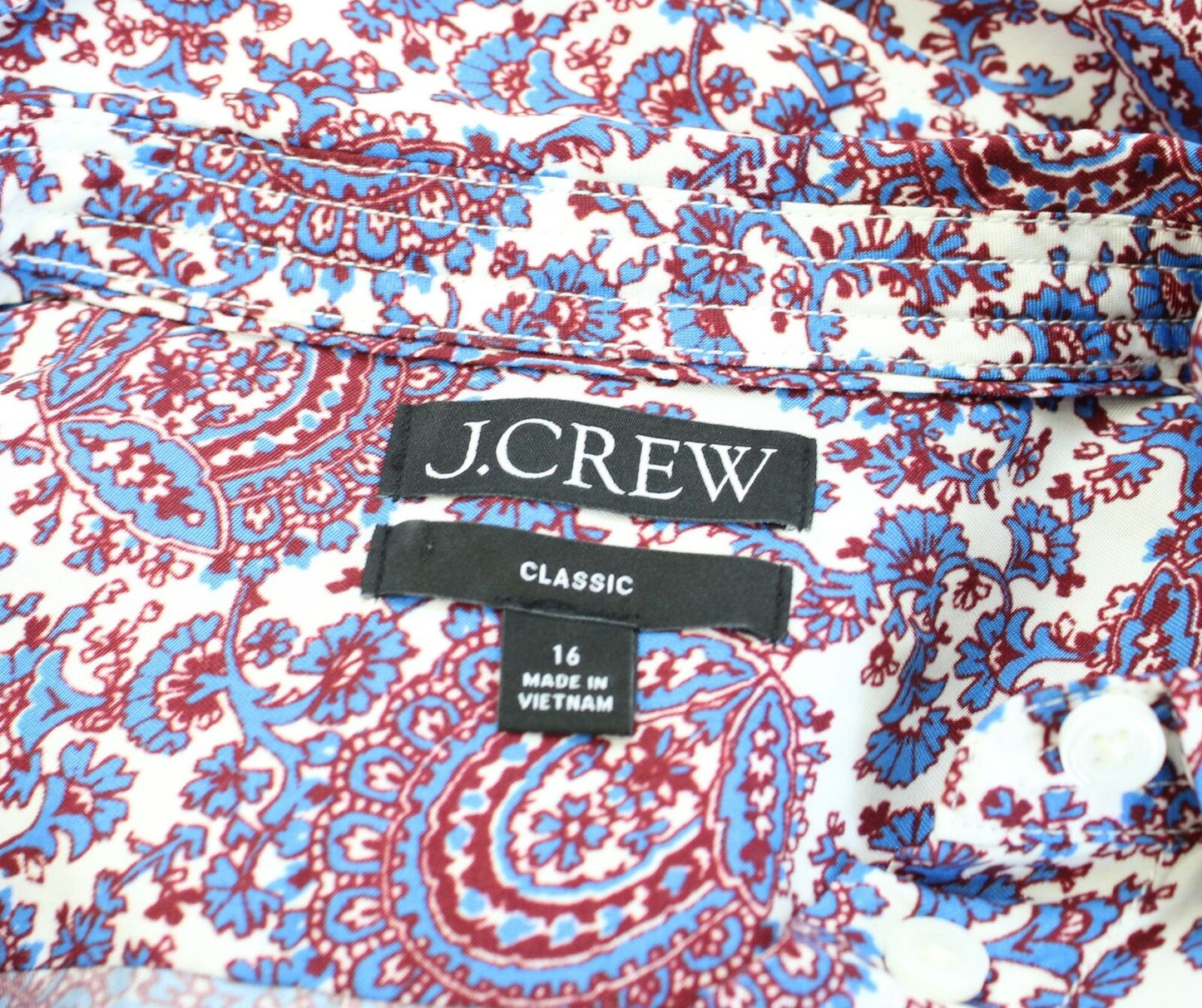 J Crew Classic Fit Drapey Blouse in Floral Crown Print Sz 16 Button Front Shirt