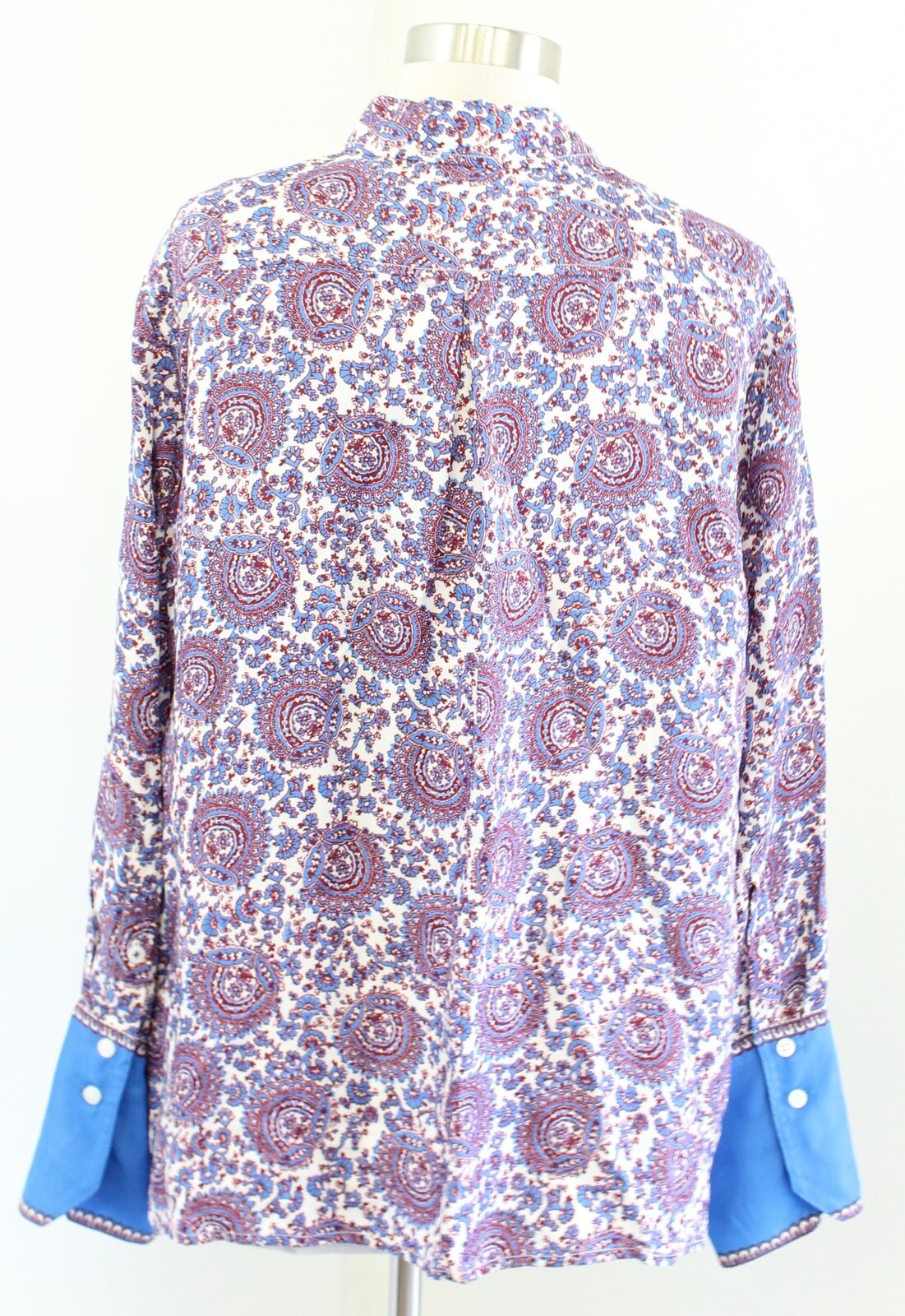 J Crew Classic Fit Drapey Blouse in Floral Crown Print Sz 16 Button Front Shirt