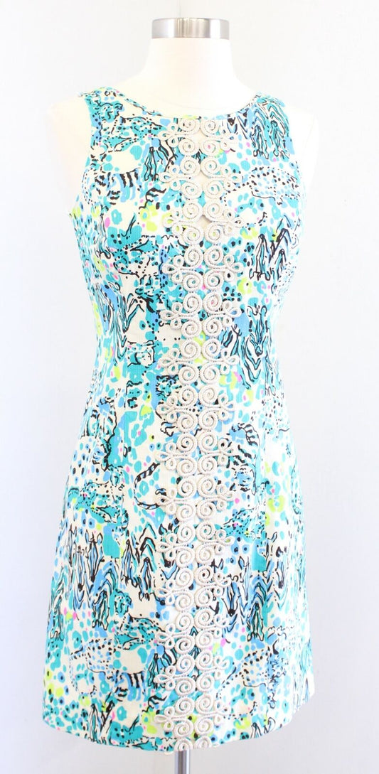 Lilly Pulitzer Ember Sea Oat Escapades in the Everglades Printed Shift Dress 0