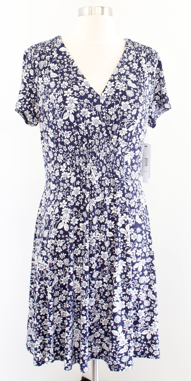 NWT Maggy London x Stitch Fix Navy Blue White Floral Print Jersey Dress Size 10