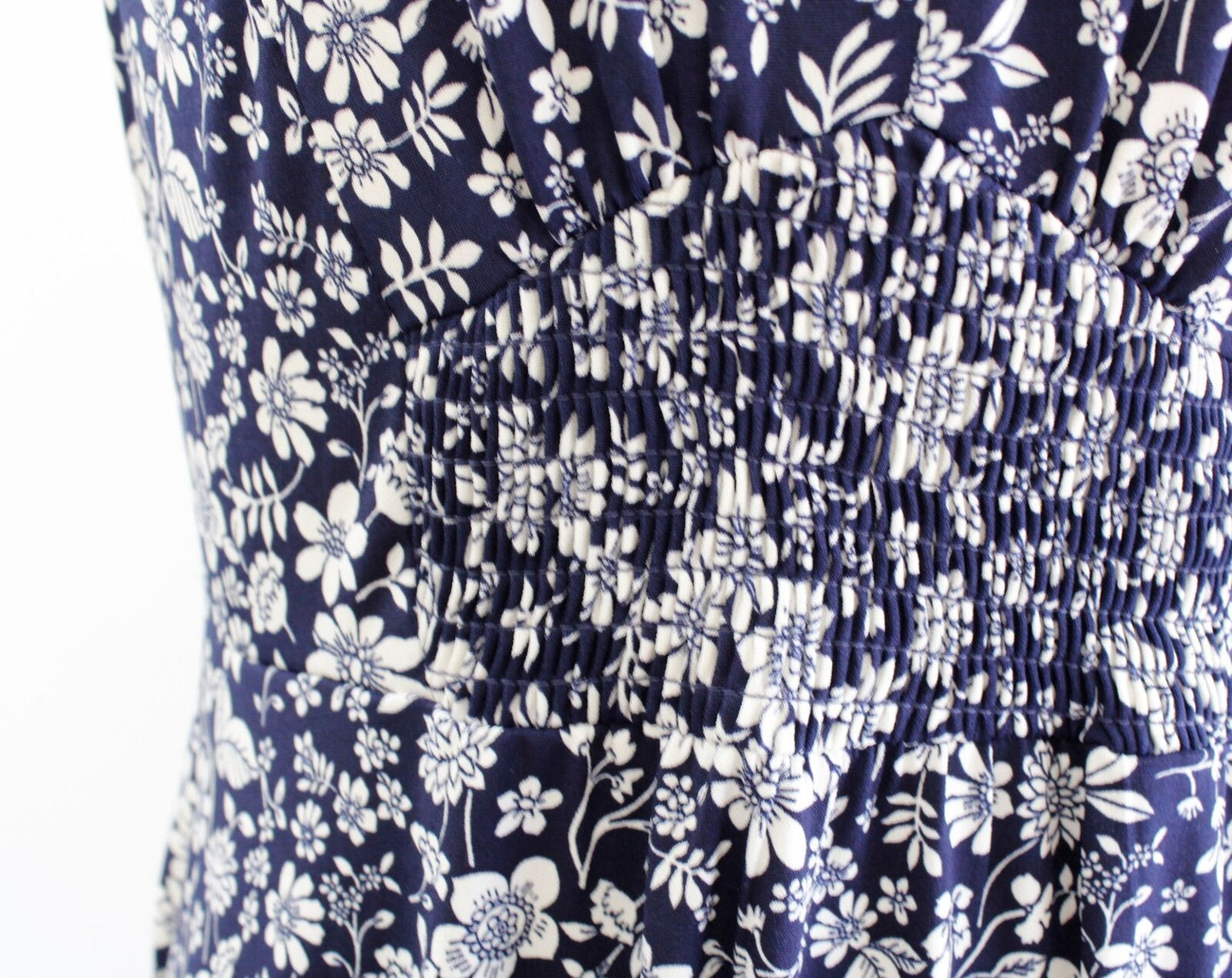 NWT Maggy London x Stitch Fix Navy Blue White Floral Print Jersey Dress Size 10