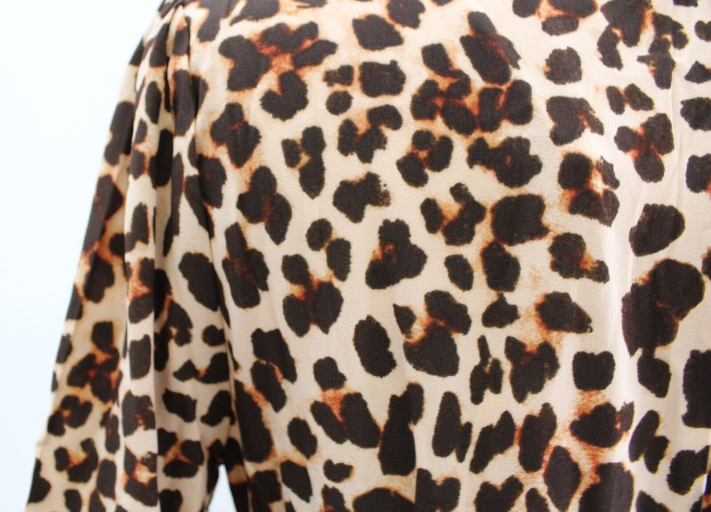 NWT For Love and Lemons Leopard Print Silk Blend Dress Size M Tie Neck Midi