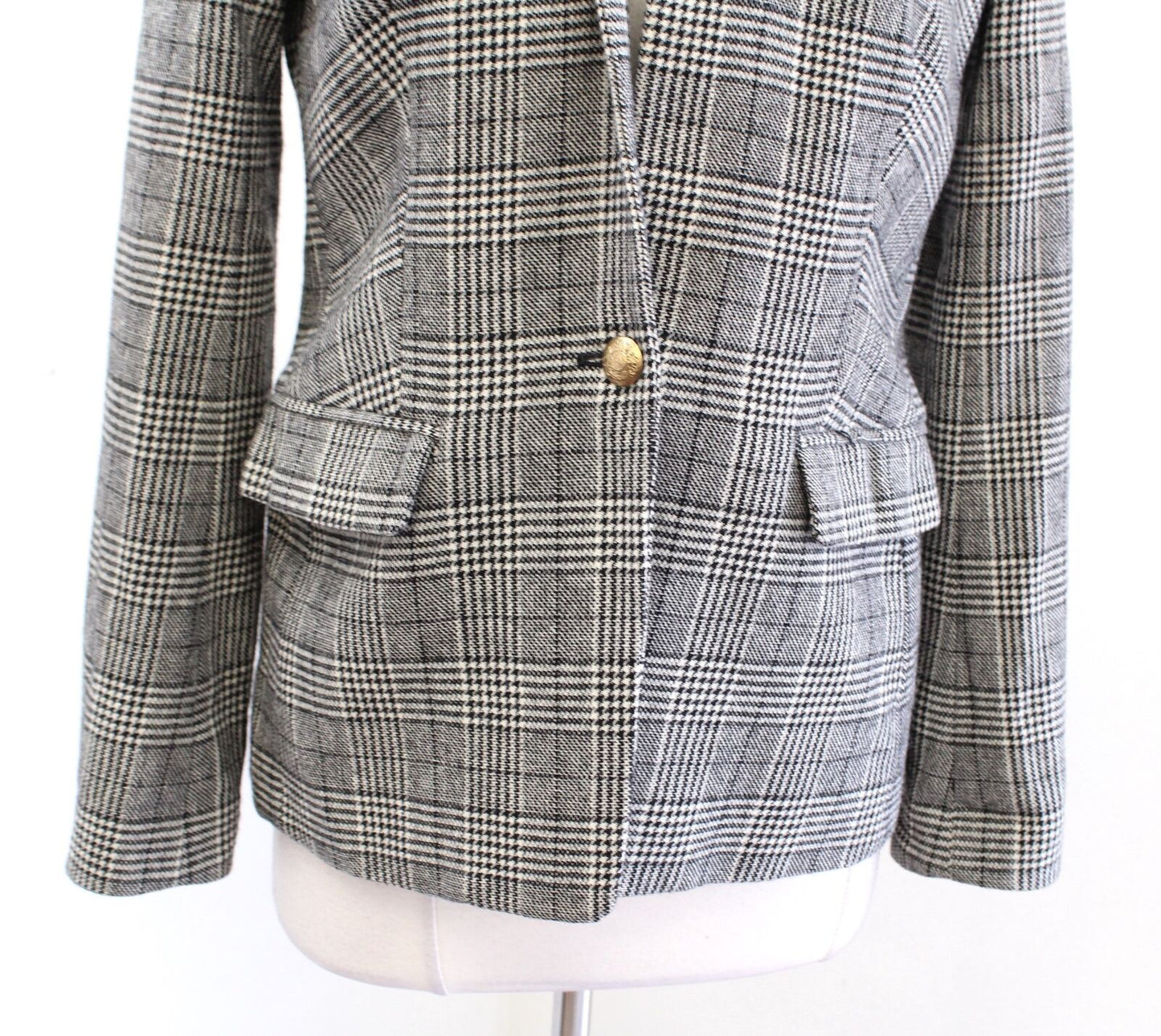 J Crew Regent Blazer in Glen Plaid Size 4 Houndstooth Tweed Wool Blend Jacket