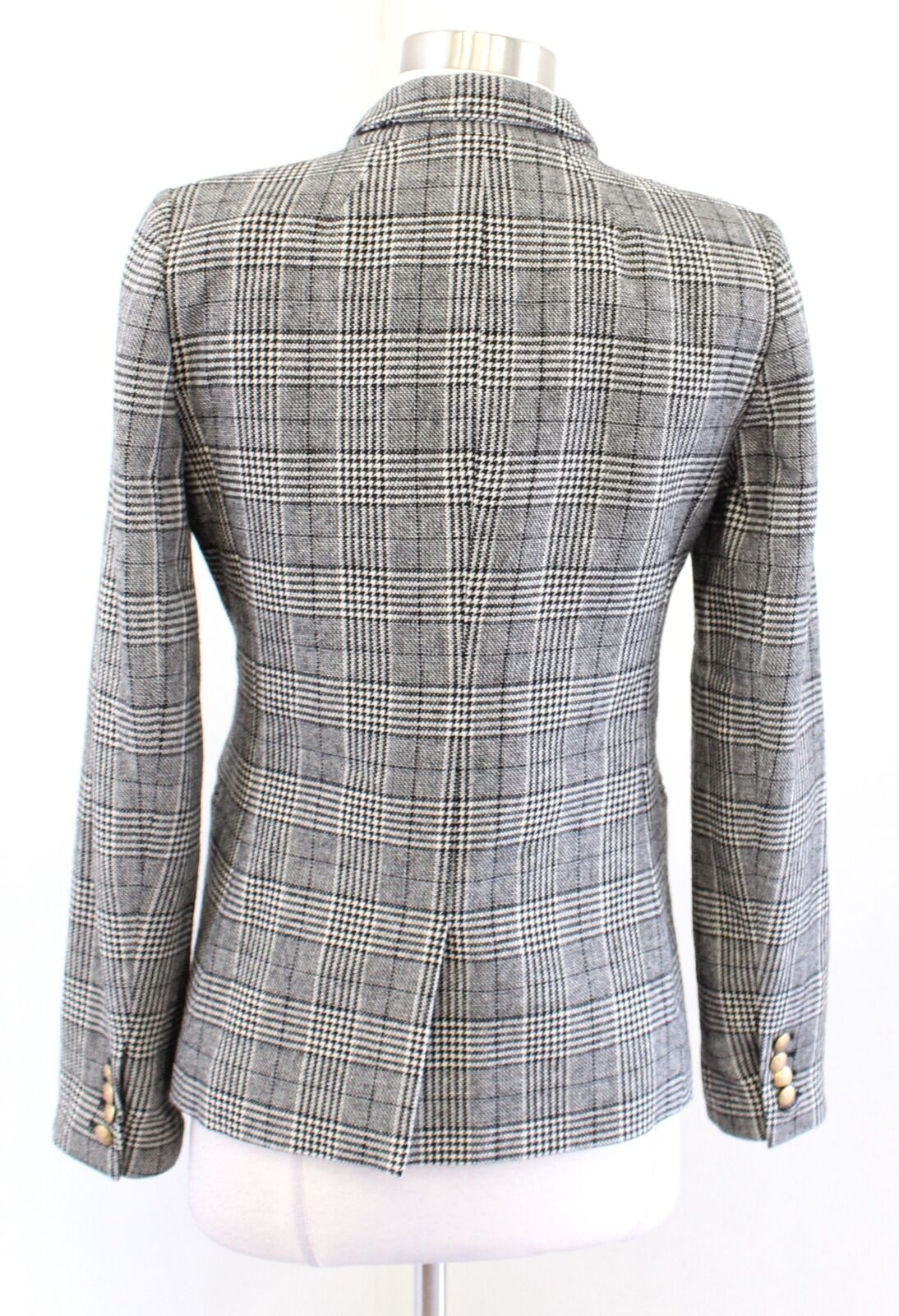J Crew Regent Blazer in Glen Plaid Size 4 Houndstooth Tweed Wool Blend Jacket