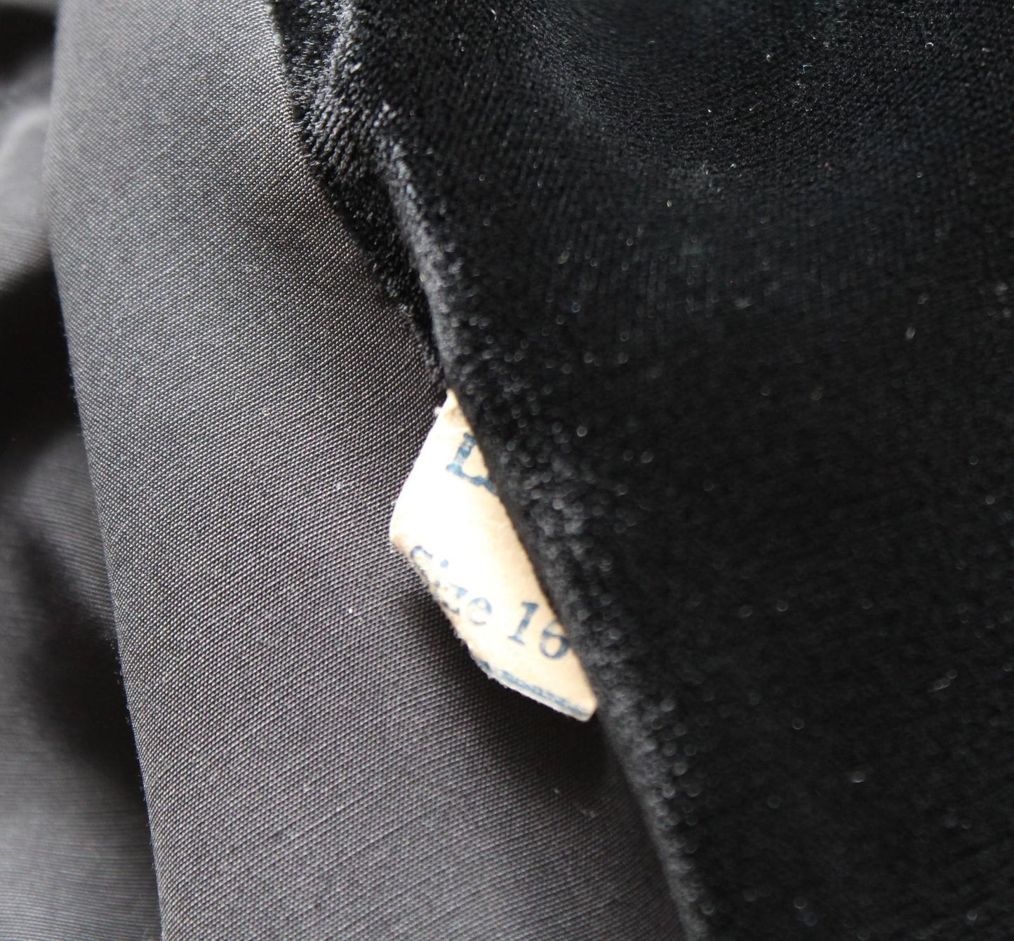Vtg Black Velvet Beaded Sequin Floral Cape Womens 16 Formal Evening Party