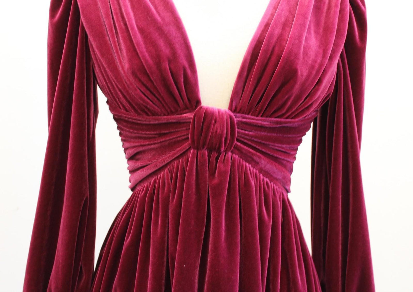 Gianni Bini Mariah Dress Womens 0 Berry Wine Velvet Plunge V Neck Mini Party