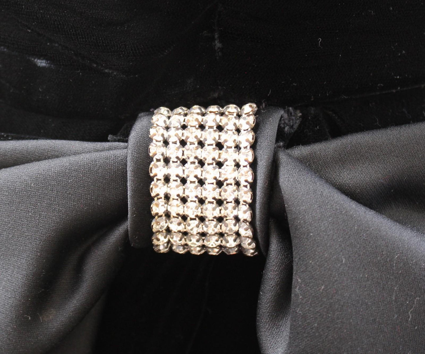 Vtg Raul Blanco Dress Womens 14 M ? Black Velvet Strapless Big Bow Party Prom