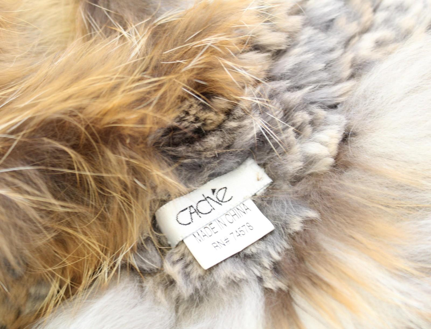 Vtg Cache Rex Rabbit Fur Poncho Womens One Size S M Tassel Fringe Boho Western