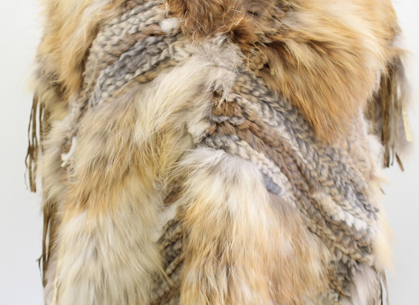 Vtg Cache Rex Rabbit Fur Poncho Womens One Size S M Tassel Fringe Boho Western