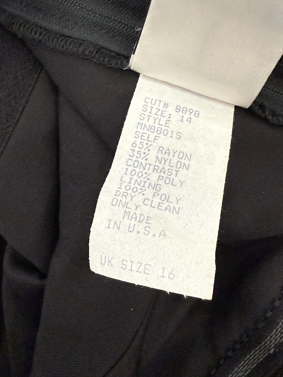 Vtg 90s Tadashi Black Strapless Lace Tiered A Line Cocktail Evening Dress Sz 14