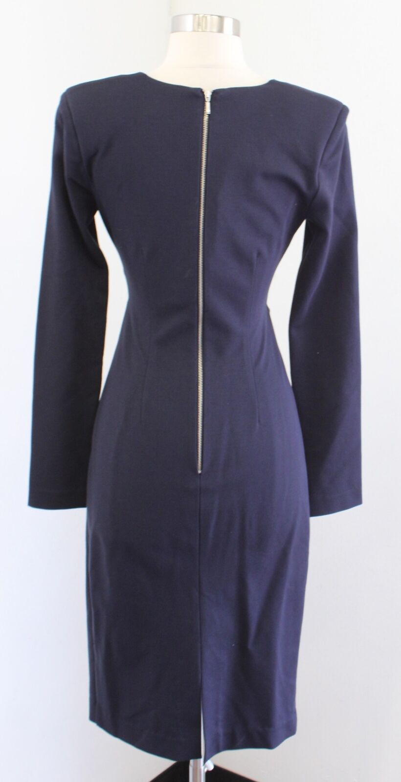 N NICHOLAS Revolve Ponti Navy Blue Deep V Cutout Dress Size 4 Long Sleeve Party