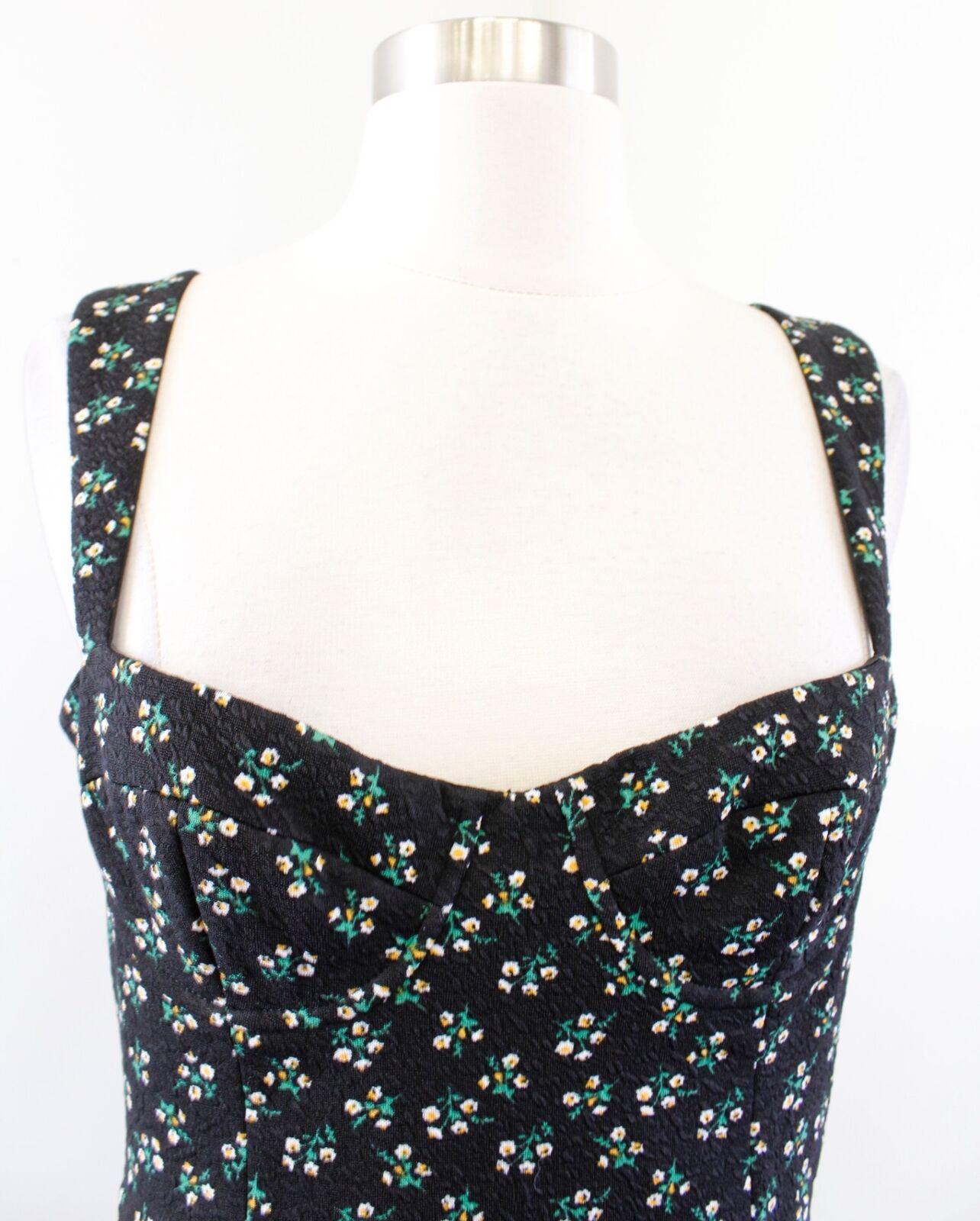 NWT Hutch Anthropologie Ditsy Floral Print Corset Mini Dress Size S Black Green