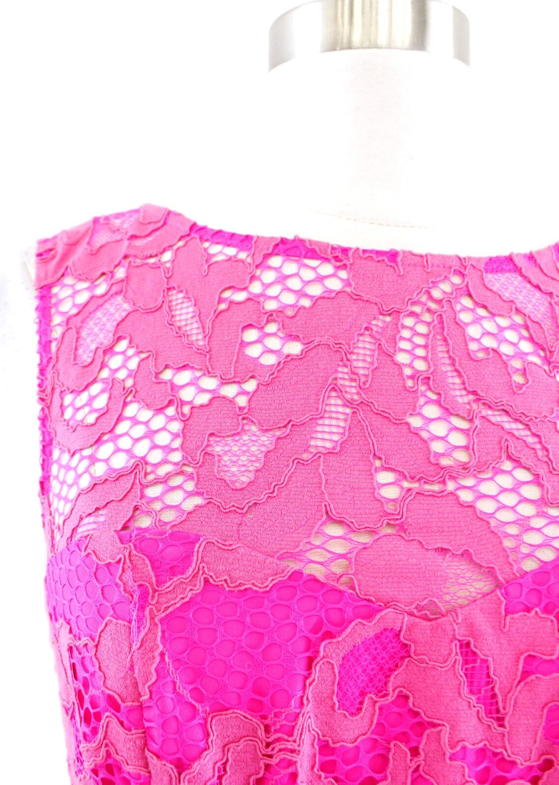 Lilly Pulitzer Kiri Mambo Pink Lace Peplum Sheath Dress size 4 Open Back