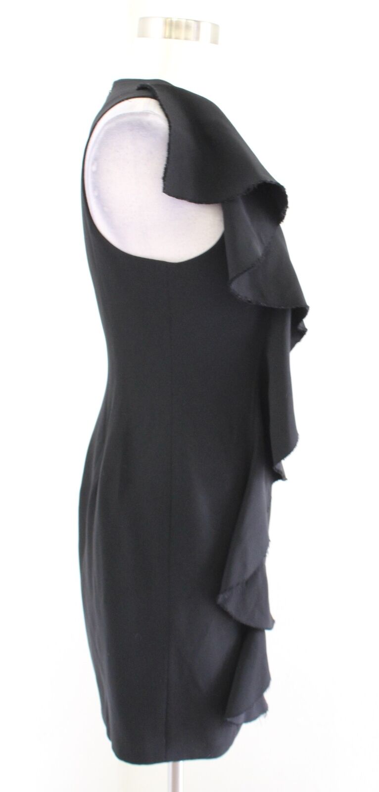 Cinq A Sept Kimberlin Black Ruffle Accent Sheath Dress Size 4 Cocktail Party Lbd