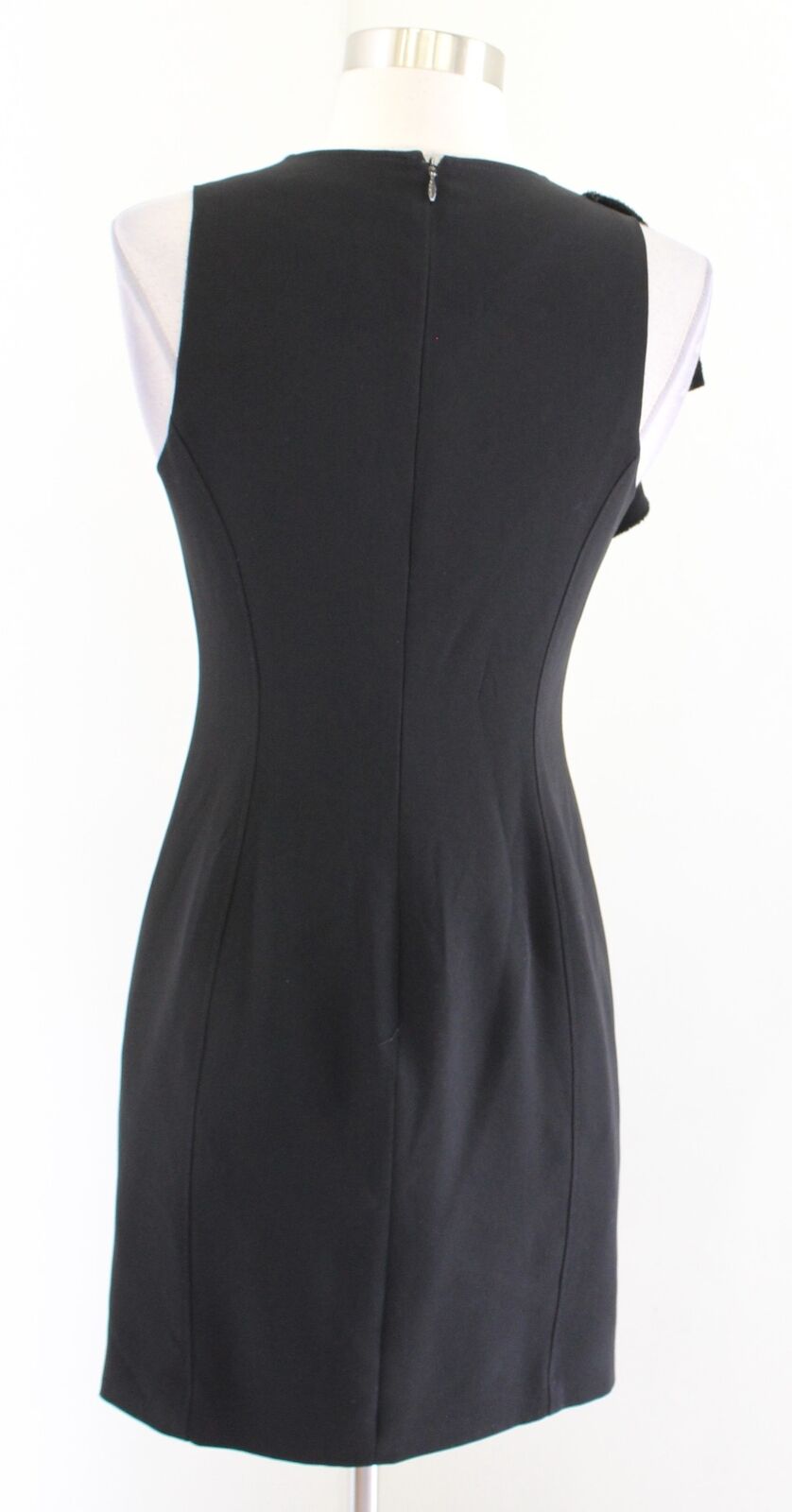 Cinq A Sept Kimberlin Black Ruffle Accent Sheath Dress Size 4 Cocktail Party Lbd