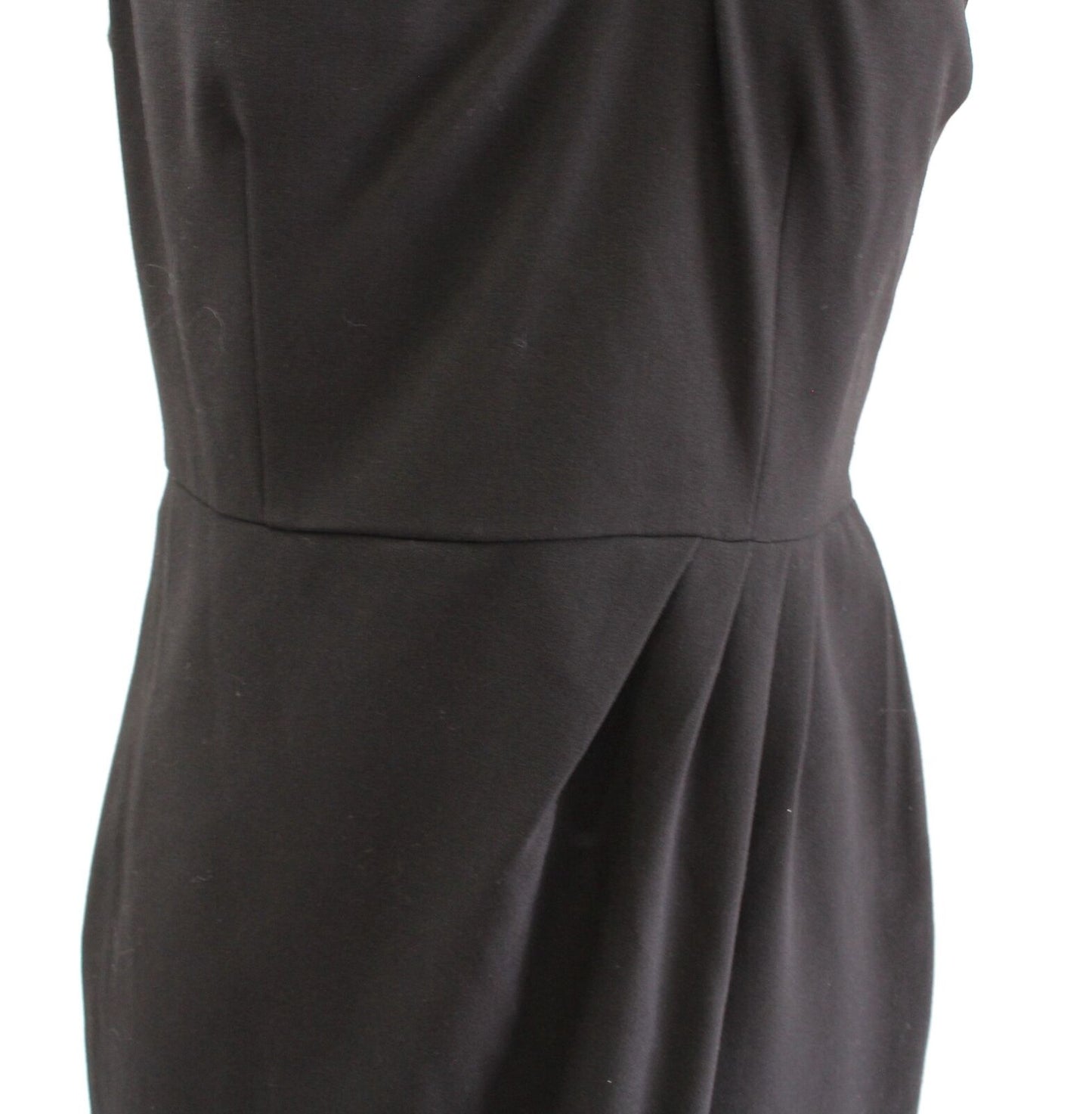 Calvin Klein Womens Black Asymmetrical Neckline Twist Ruched Sheath Dress Size 6