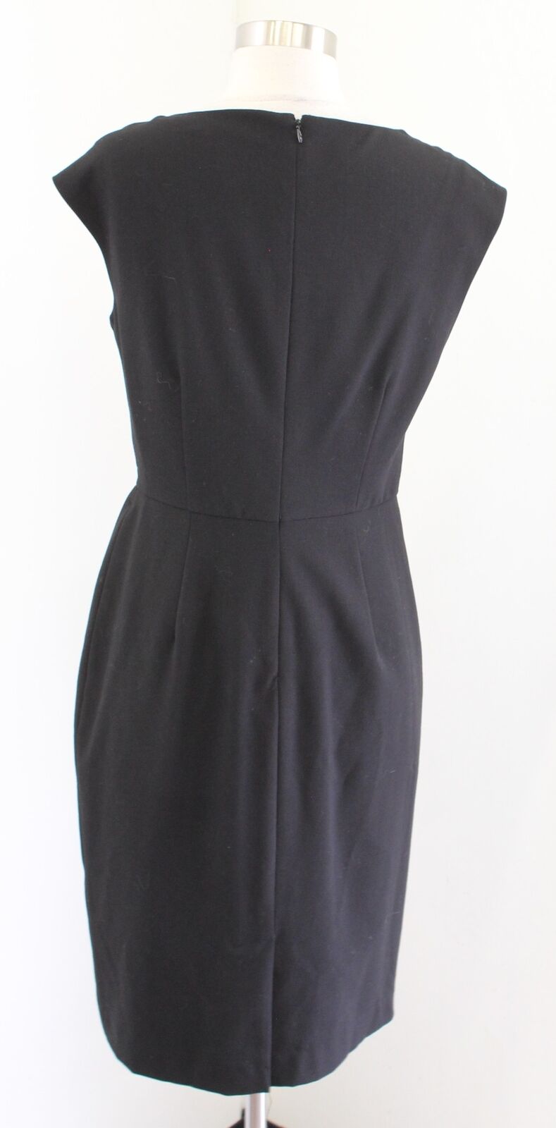Calvin Klein Womens Black Asymmetrical Neckline Twist Ruched Sheath Dress Size 6