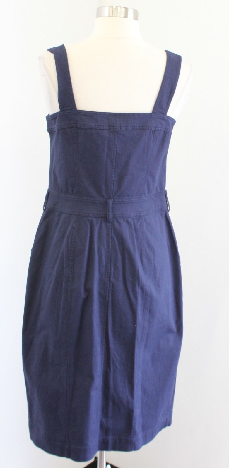 NWT Boden Navy Blue Button Front Sheath Dress Size US 6 Sleeveless Pockets