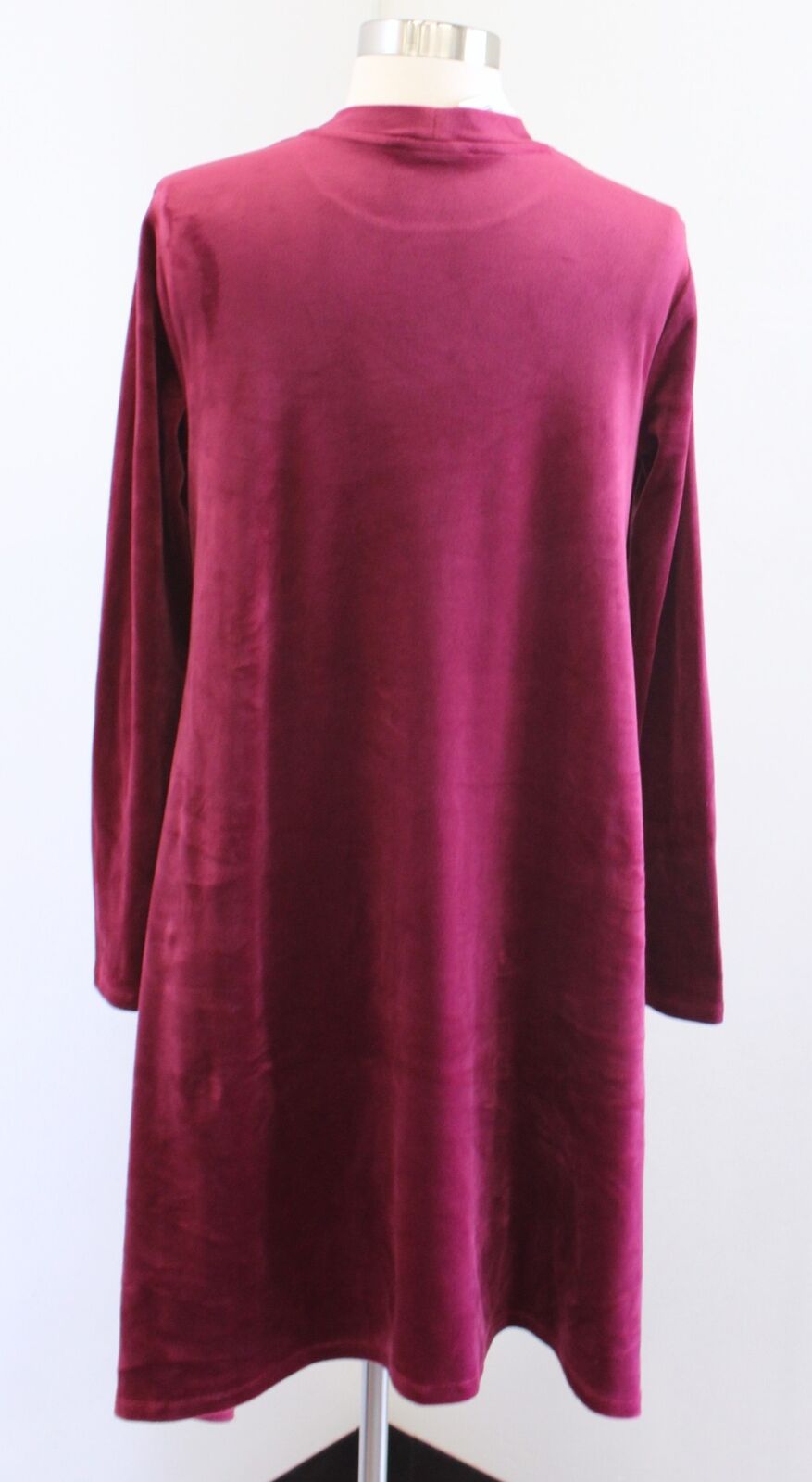 NWT Pure Jill J Jill Burgundy Red Velvet Mock Neck Shift Dress Size S Pockets