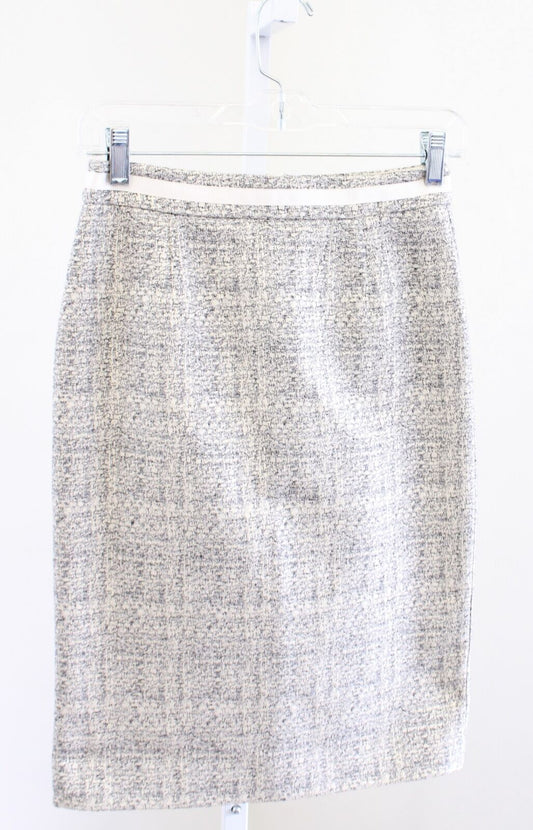 Boden Modern Pencil Skirt Metallic Tweed Champagne Size US 2R 2 Straight