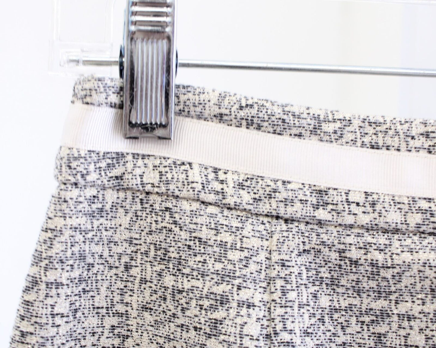 Boden Modern Pencil Skirt Metallic Tweed Champagne Size US 2R 2 Straight