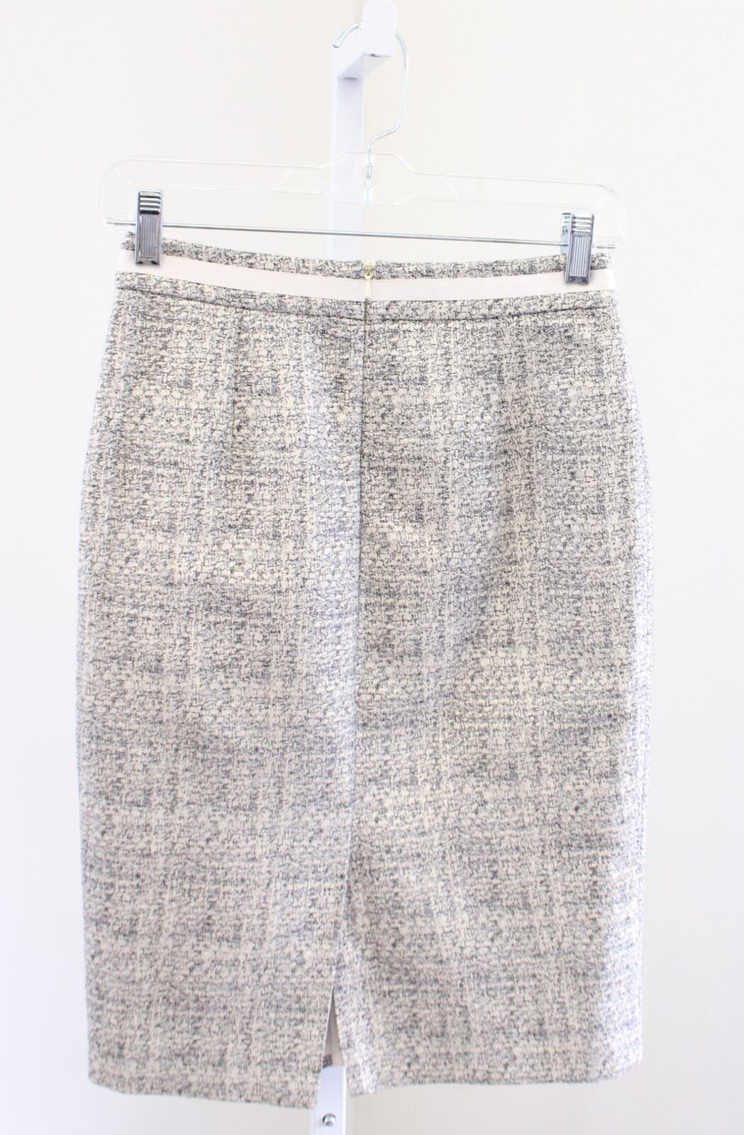 Boden Modern Pencil Skirt Metallic Tweed Champagne Size US 2R 2 Straight