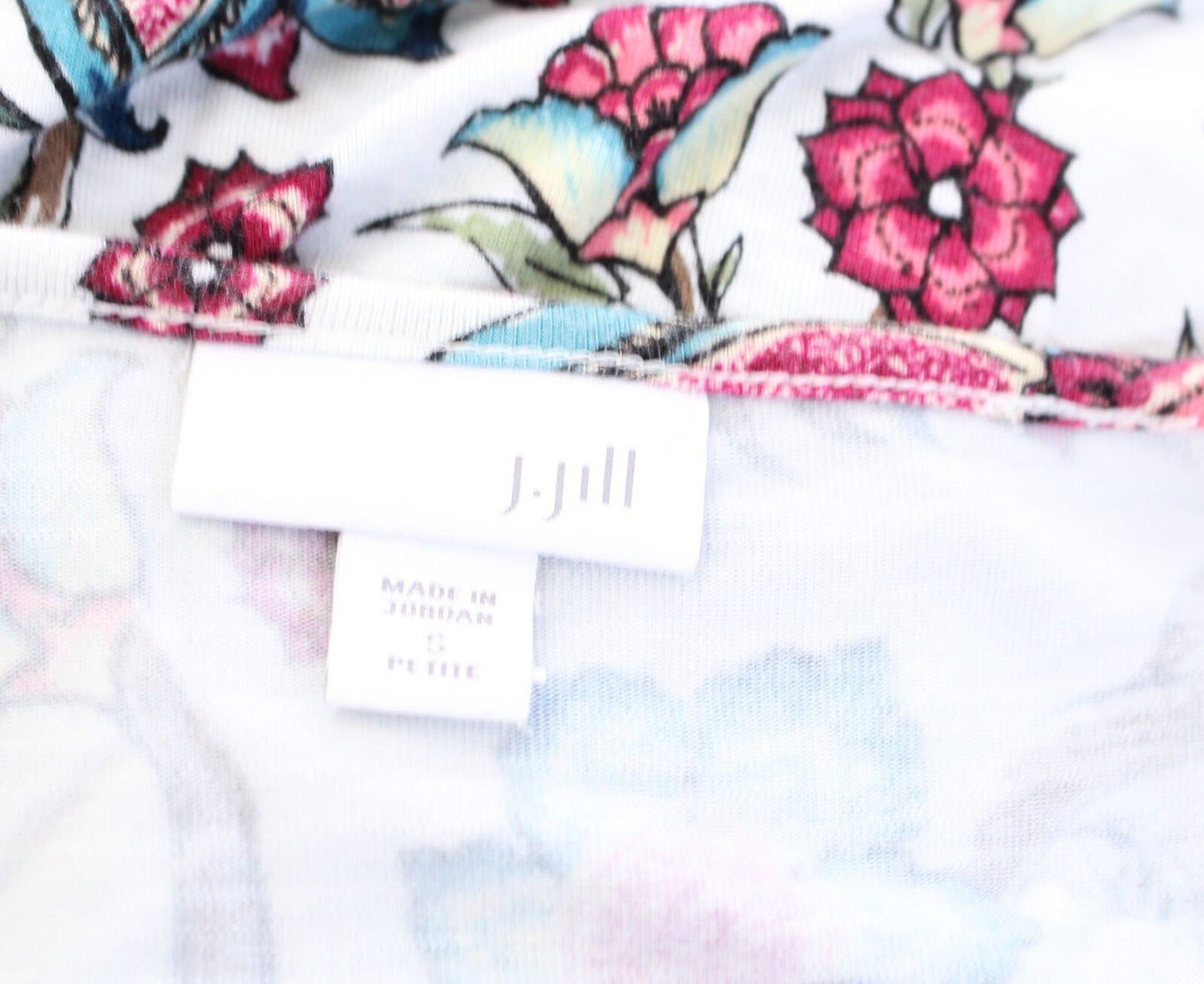 J Jill Womens Multi Color Floral Print Knit Sleeveless Shift Dress Size PS SP